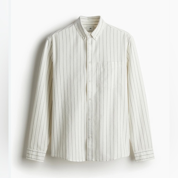 H&M Other - H&M Men’s White & Black Striped Casual Shirt – Size Small | Modern & Lightweight
